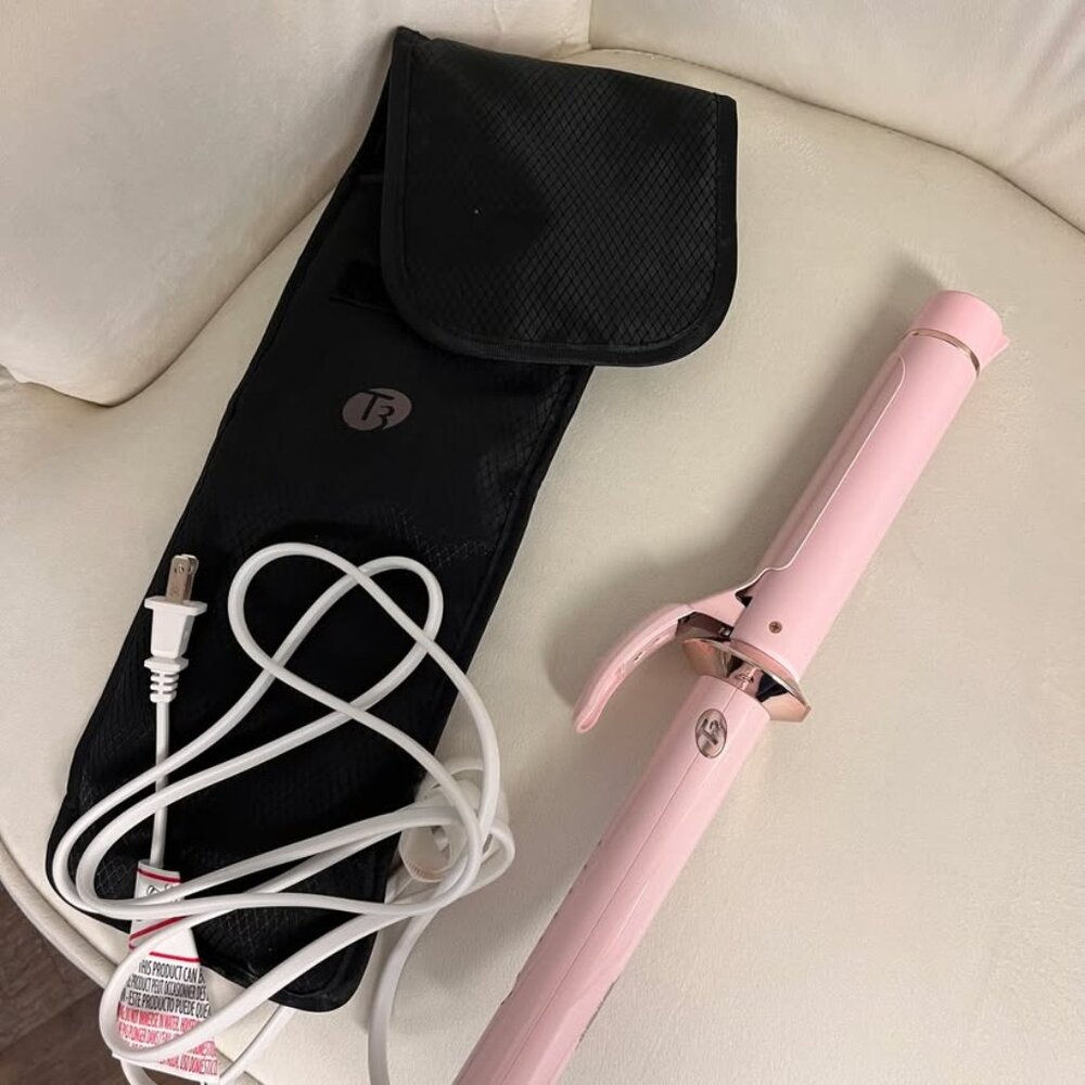 NWOT: Pink T3 Curling Iron w/Travel Case